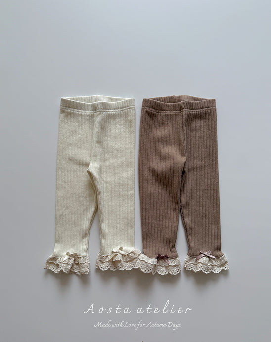 AOSTA KIDS LACE FRILL LEGGINGS*PREORDER