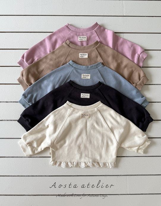 AOSTA KIDS LACE TRIM CROP TOP*PREORDER