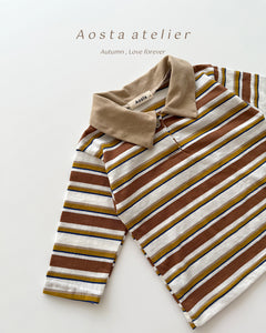 AOSTA KIDS STRIPE POLO SHIRT*PREORDER