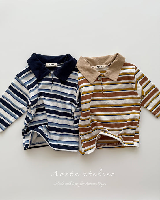 AOSTA KIDS STRIPE POLO SHIRT*PREORDER