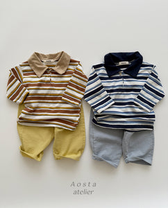 AOSTA KIDS STRIPE POLO SHIRT*PREORDER
