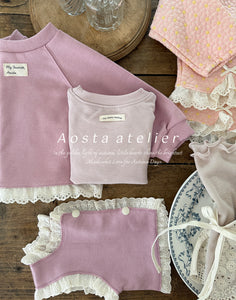 AOSTA KIDS LACE TRIM CROP TOP*PREORDER