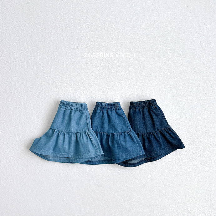 VIVID KIDS Haeji Denim Skirt Pants *preorder