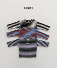 Load image into Gallery viewer, BONITO BEBE TWO TONE STRIPE RIBBED TEE*PREORDER