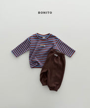 Load image into Gallery viewer, BONITO BEBE TWO TONE STRIPE RIBBED TEE*PREORDER