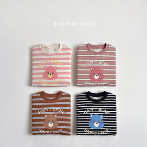 VIVID KIDS MULTI STRIPE BEAR SWEATER*PREORDER