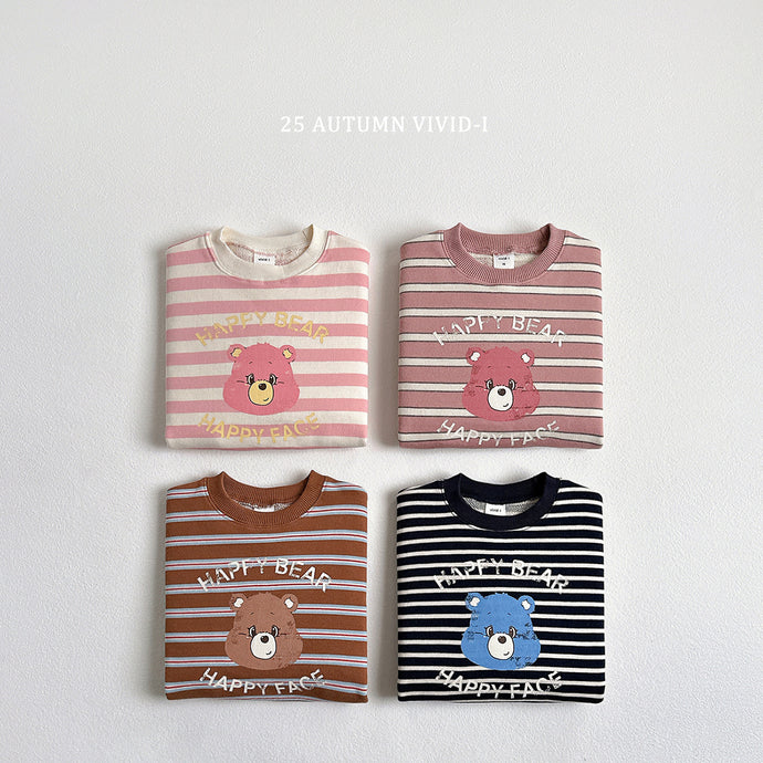 VIVID KIDS MULTI STRIPE BEAR SWEATER*PREORDER
