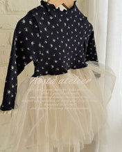 Load image into Gallery viewer, AOSTA FALL FLORAL BLACK FRILL DRESS**PREORDER