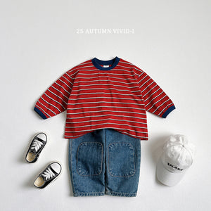 VIVID KIDS COLOR BLOCK STRIPE TEE*PREORDER