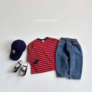 VIVID KIDS COLOR BLOCK STRIPE TEE*PREORDER