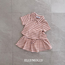 將圖片載入圖庫檢視器中，ELLY 兒童夏季條紋迷你裙** 預購
