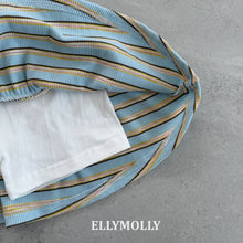 將圖片載入圖庫檢視器中，ELLY 兒童夏季條紋迷你裙** 預購
