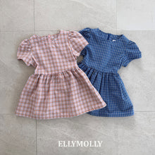 將圖片載入圖庫檢視器中，ELLY 兒童夏季格子洋裝** 預購