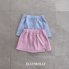 將圖片載入圖庫檢視器中，ELLY KIDS 夏季粉紅格子迷你裙** 預購