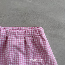 將圖片載入圖庫檢視器中，ELLY KIDS 夏季粉紅格子迷你裙** 預購