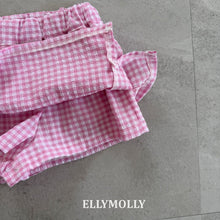 將圖片載入圖庫檢視器中，ELLY KIDS 夏季粉紅格子迷你裙** 預購