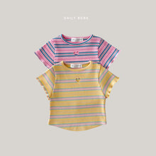 Load image into Gallery viewer, DAILYBEBE KIDS STRIPE HEART TOP**PREORDER