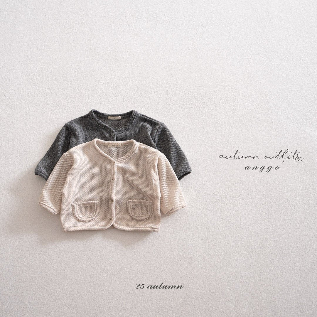 ANGGO KIDS WAFFLE CARDIGAN**PREORDER