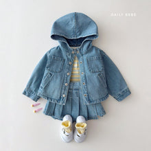 Load image into Gallery viewer, DAILYBEBE KIDS DENIM PLEATED SKIRT**PREORDER