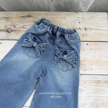 將圖片載入圖庫檢視器中，MEL KIDS 蝴蝶結牛仔褲**預購