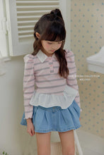 將圖片加載到圖庫檢視器中，MEL KIDS 春季條紋領襯衫**預購**