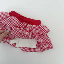 將圖片載入圖庫檢視器中，MEL KIDS 迷你格紋荷葉邊半身裙**預購