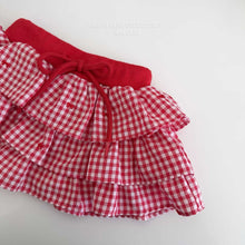 將圖片載入圖庫檢視器中，MEL KIDS 迷你格紋荷葉邊半身裙**預購