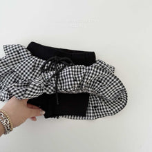 將圖片載入圖庫檢視器中，MEL KIDS 迷你格紋荷葉邊半身裙**預購