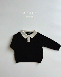 AOSTA KIDS Knit Collar Tee *Preorder