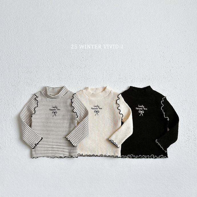 VIVID KIDS KID SIGNATURE STRIPE TURTLE NECK*PREORDER