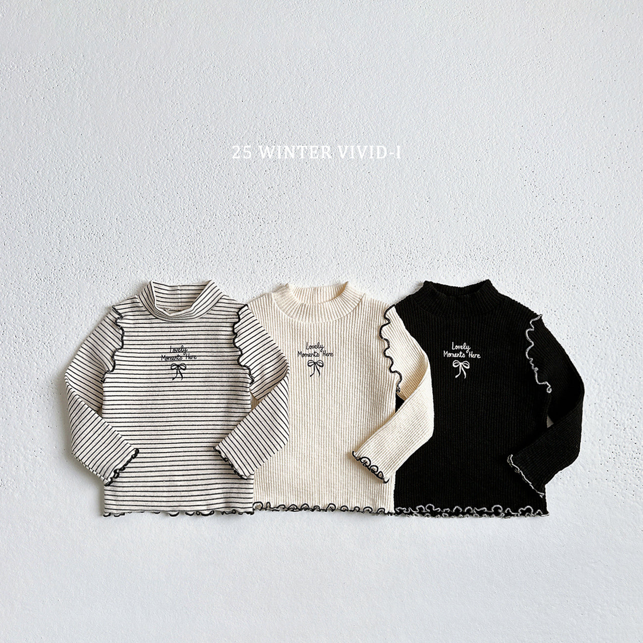 VIVID KIDS KID SIGNATURE STRIPE TURTLE NECK*PREORDER