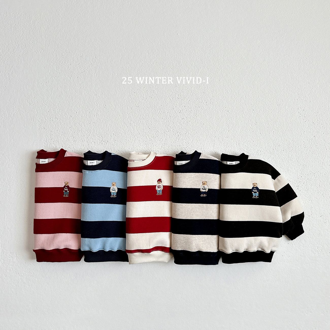 VIVID KIDS POLO BEAR STRIPE SWEAT SHIRT*PREORDER