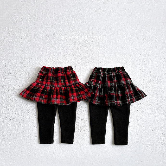 VIVID KIDS CHECK SKIRT PANTS*PREORDER