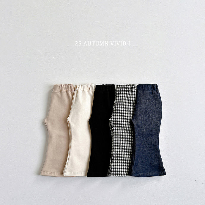 VIVID KIDS PLAIN COTTON BOOTSCUT PANTS*PREORDER