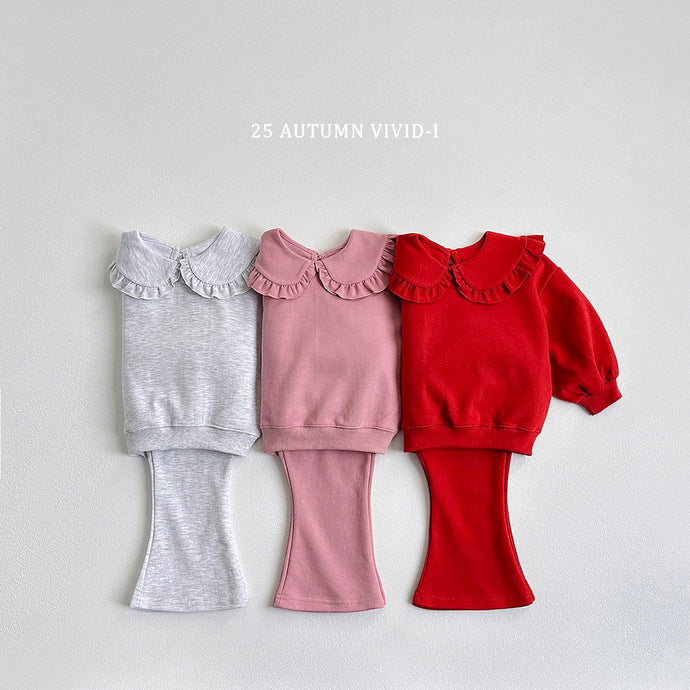 VIVID KIDS FRILL COLLAR TOP BOTTOM SET*PREORDER
