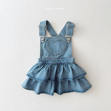 Load image into Gallery viewer, DAILYBEBE KIDS DENIM SUSPENDER SKIRT**PREORDER