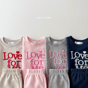 DAILYBEBE KIDS LOVE FOR ME TOP BOTTOM SET**PREORDER