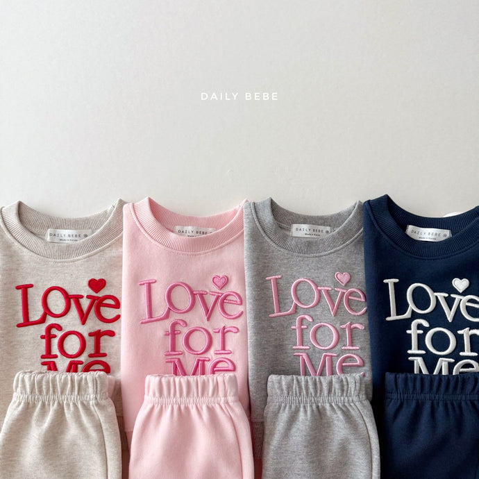DAILYBEBE KIDS LOVE FOR ME TOP BOTTOM SET**PREORDER
