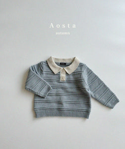 AOSTA KIDS Knit Collar Tee *Preorder