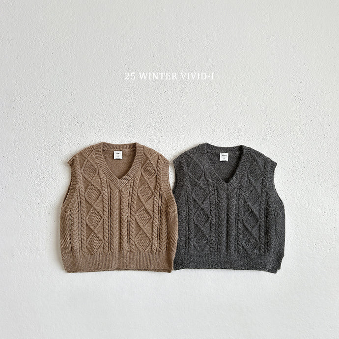 VIVID KIDS KNIT TWEED VEST*PREORDER