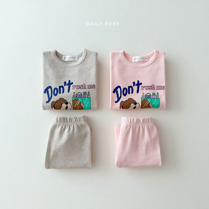 DAILYBEBE KIDS DONT RUSH TOP BOTTOM SET**PREORDER
