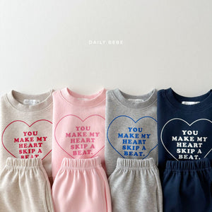 DAILYBEBE KIDS SKIP HEART BIT TOP BOTTOM SET**PREORDER