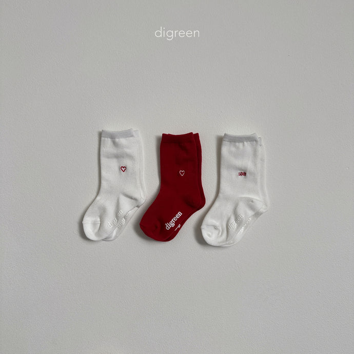 DIGREEN KIDS HEART SOCK SET*PREORDER