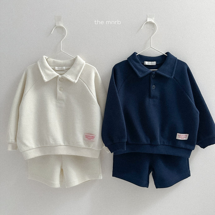MINIROBE KIDS JOCKEY COLLAR POLO SWEAT SHIRT *Preorder