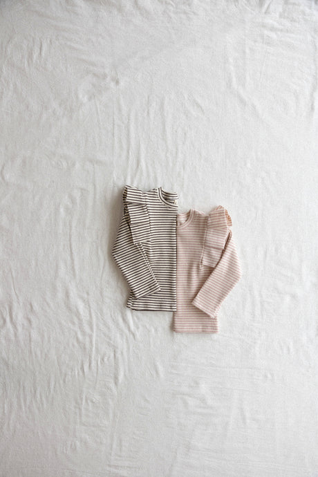 ALADIN KIDS FRILL SHOULDER STRIPE TEE**PREORDER