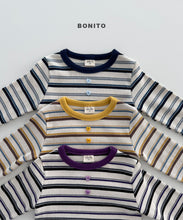 Load image into Gallery viewer, BONITO KIDS HEART CUTTON STRIPE TEE*PREORDER