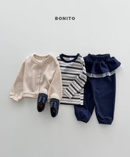 Load image into Gallery viewer, BONITO KIDS HEART CUTTON STRIPE TEE*PREORDER