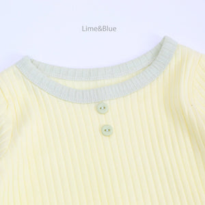LIME & BLUE KIDS CRAYON RIB TOP AND BOTTOM PYJAMAS **Preorder