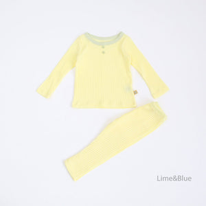 LIME & BLUE KIDS CRAYON RIB TOP AND BOTTOM PYJAMAS **Preorder