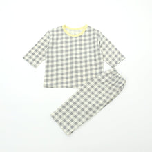 Load image into Gallery viewer, LIME &amp; BLUE KIDS MARBLE CHECK PYJAMAS **Preorder